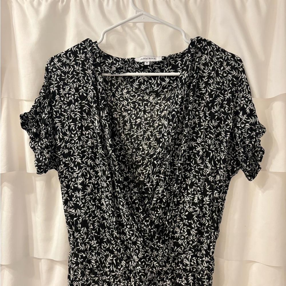 Black and white pattern jumpsuit